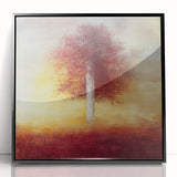 Golden Tree Wall Art – Warm Sunset Dining Room Canvas