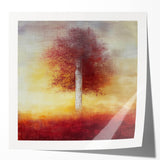 Golden Tree Wall Art – Warm Sunset Dining Room Canvas