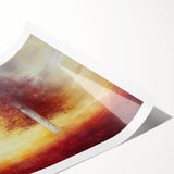 Golden Tree Wall Art – Warm Sunset Dining Room Canvas