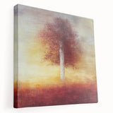 Golden Tree Wall Art – Warm Sunset Dining Room Canvas