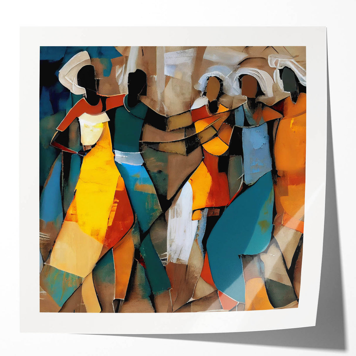 Abstract Figurative Living Room Wall Art – Modern Canvas Print