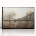 Framed abstract landscape wall art featuring vibrant colors and intricate designs, displayed from a front view with a sleek black frame, ideal for modern decor.