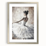 Abstract figurative art frame with a silver mat, showcasing a modern design ideal for contemporary decor. The image captures the front view, highlighting the sleek lines and reflective surface, enhancing any artistic display.