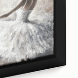 Close-up of a framed abstract figurative canvas artwork showcasing vibrant colors and intricate details, perfect for modern home decor or gallery display.
