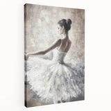 Abstract figurative stretched canvas artwork showcasing vibrant colors and dynamic shapes, displayed in a side view to highlight its depth and texture. Perfect for modern home decor or art collectors.