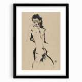 Egon Schiele's Male Nude - Expressionist Self-Portrait Wall Art