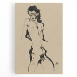 Egon Schiele's Male Nude - Expressionist Self-Portrait Wall Art