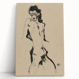 Egon Schiele's Male Nude - Expressionist Self-Portrait Wall Art