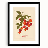 Extra large abstract art print featuring colorful, textured fruits on a black framed canvas, ideal for living room decor.