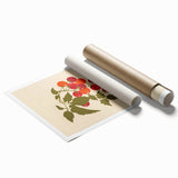 Extra large rolled print featuring an array of vibrant fruits on a dark background.