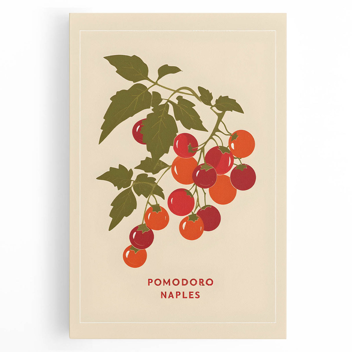 Black and white stretched canvas featuring an assortment of fruits, ideal for kitchen wall art.