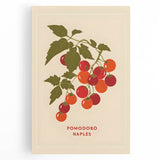 Black and white stretched canvas featuring an assortment of fruits, ideal for kitchen wall art.