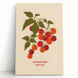 Large black and white stretched canvas depicting assorted fruits, ideal for kitchen wall art.