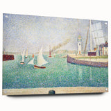 Entrance to the Port of Honfleur by Seurat: Coastal Pointillist Wall Art