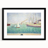 Entrance to the Port of Honfleur by Seurat: Coastal Pointillist Wall Art