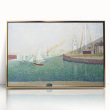 Entrance to the Port of Honfleur by Seurat: Coastal Pointillist Wall Art