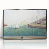 Entrance to the Port of Honfleur by Seurat: Coastal Pointillist Wall Art