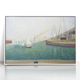 Entrance to the Port of Honfleur by Seurat: Coastal Pointillist Wall Art