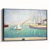 Entrance to the Port of Honfleur by Seurat: Coastal Pointillist Wall Art