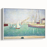 Entrance to the Port of Honfleur by Seurat: Coastal Pointillist Wall Art