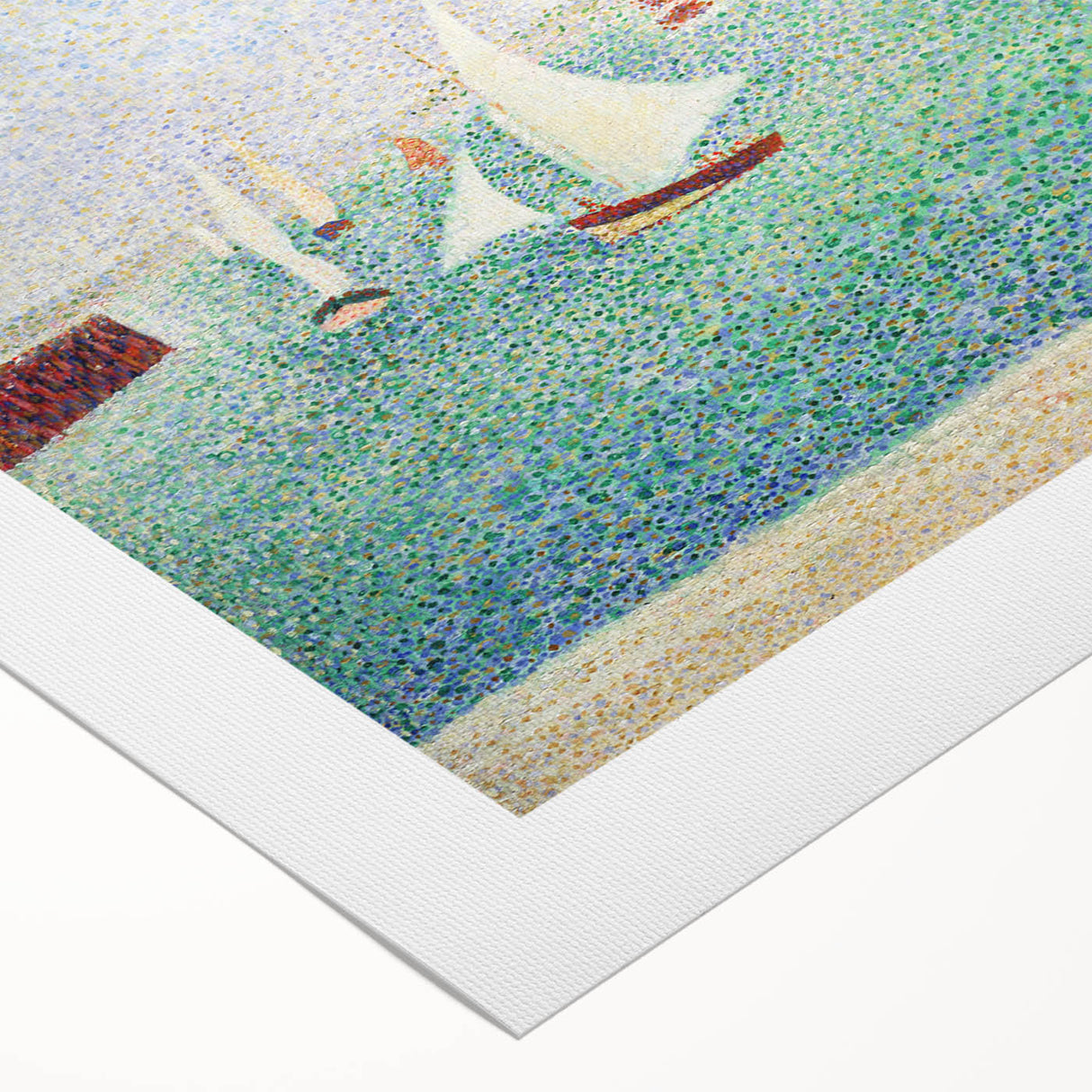 Entrance to the Port of Honfleur by Seurat: Coastal Pointillist Wall Art