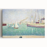 Entrance to the Port of Honfleur by Seurat: Coastal Pointillist Wall Art