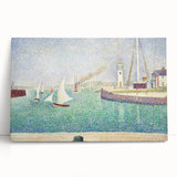 Entrance to the Port of Honfleur by Seurat: Coastal Pointillist Wall Art