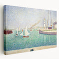 Entrance to the Port of Honfleur by Seurat: Coastal Pointillist Wall Art