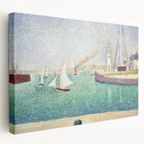 Entrance to the Port of Honfleur by Seurat: Coastal Pointillist Wall Art