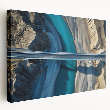 Stretched canvas artwork depicting a serene landscape bridge scene with vibrant colors and intricate details, perfect for enhancing home decor and artistic ambiance.