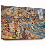 Impressionist Beach Scene - Modern Wall Art of Seaside Gathering