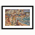 Impressionist Beach Scene - Modern Wall Art of Seaside Gathering