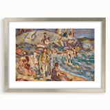 Impressionist Beach Scene - Modern Wall Art of Seaside Gathering