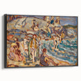 Impressionist Beach Scene - Modern Wall Art of Seaside Gathering