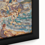 Impressionist Beach Scene - Modern Wall Art of Seaside Gathering