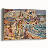 Impressionist Beach Scene - Modern Wall Art of Seaside Gathering