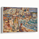 Impressionist Beach Scene - Modern Wall Art of Seaside Gathering