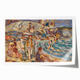 Impressionist Beach Scene - Modern Wall Art of Seaside Gathering