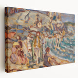Impressionist Beach Scene - Modern Wall Art of Seaside Gathering