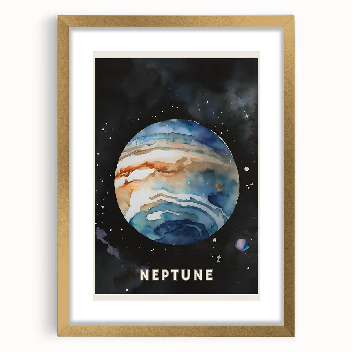 Numbers and Shapes Wall Art - Neptune Planet Space Poster