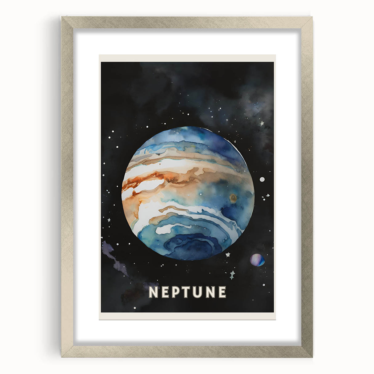 Numbers and Shapes Wall Art - Neptune Planet Space Poster