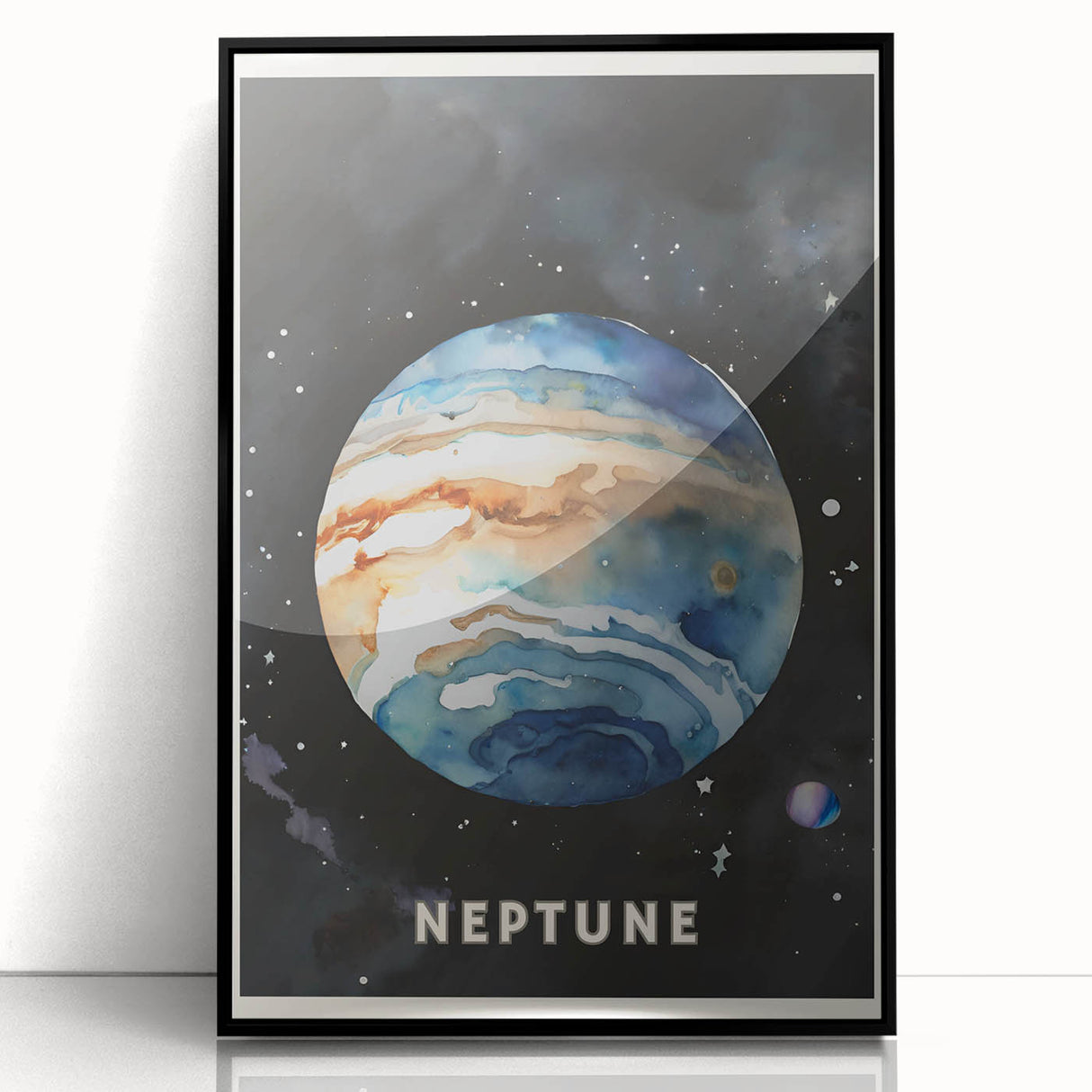 Numbers and Shapes Wall Art - Neptune Planet Space Poster