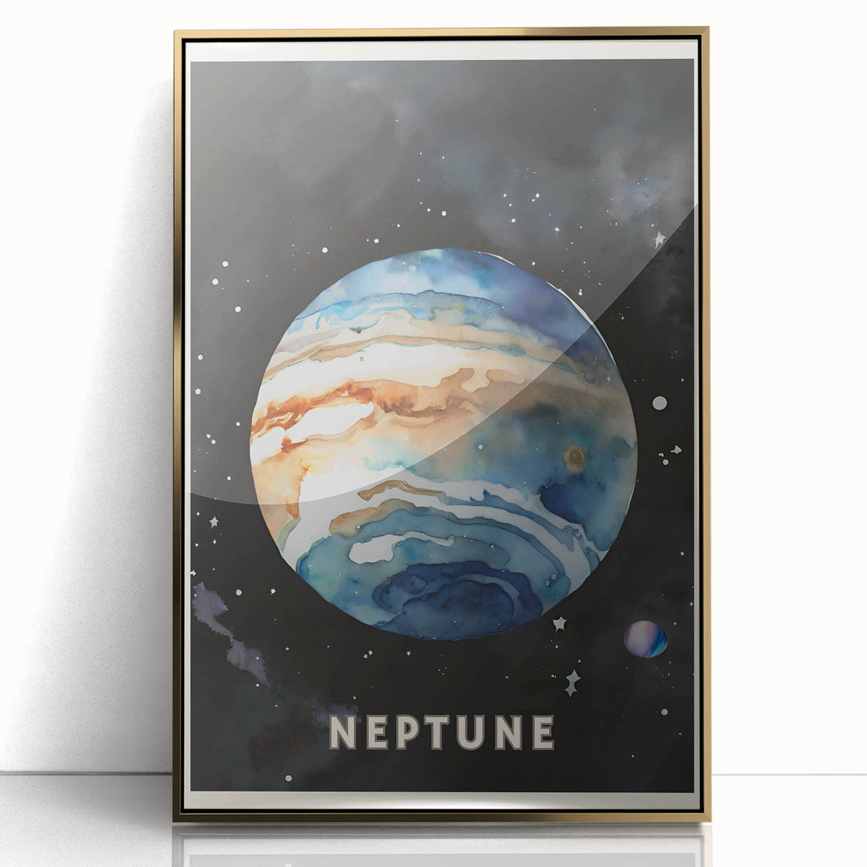 Numbers and Shapes Wall Art - Neptune Planet Space Poster
