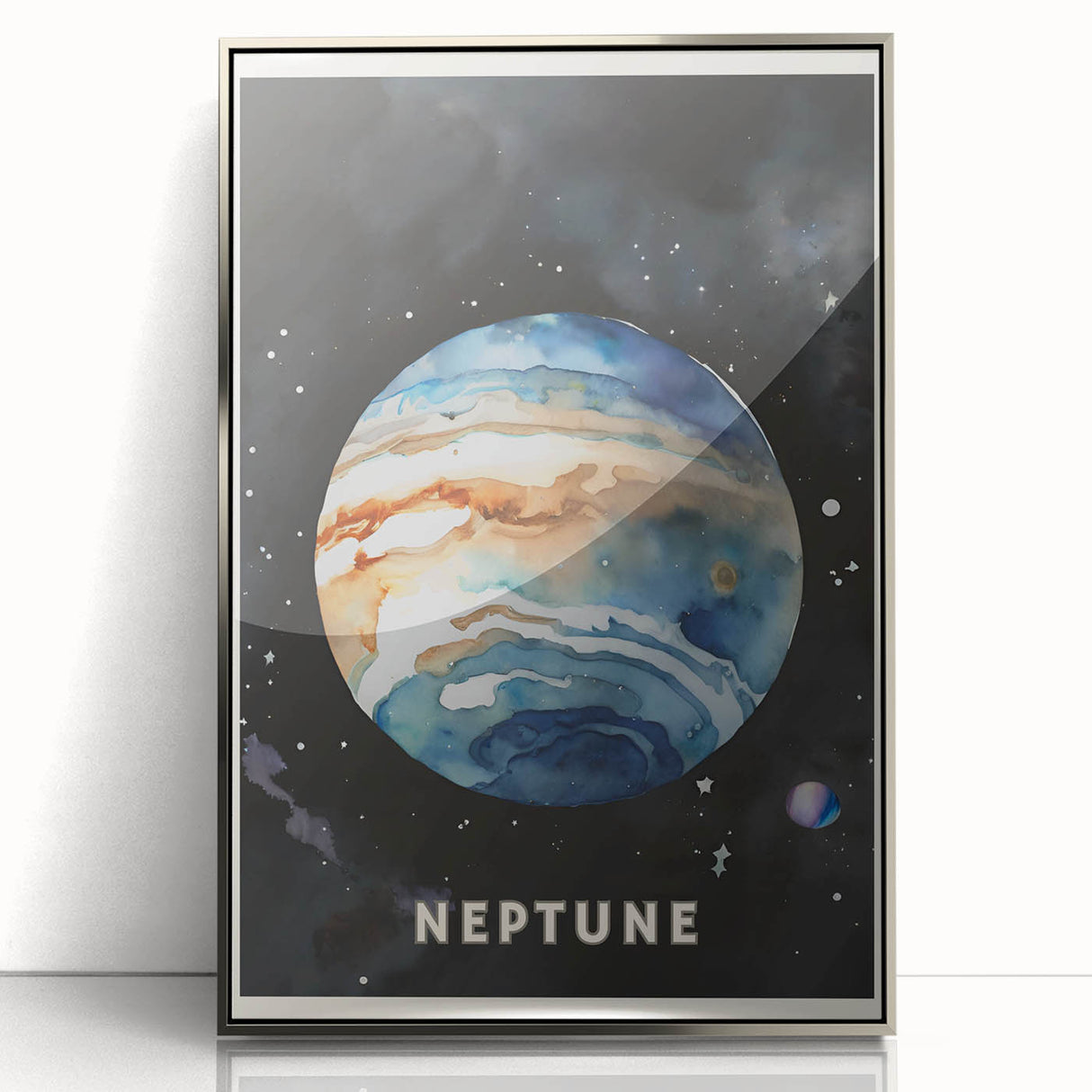 Numbers and Shapes Wall Art - Neptune Planet Space Poster