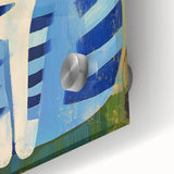 Nursery Wall Art – Playful Blue Cat Illustration for Kids' Room