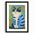 Nursery Wall Art – Playful Blue Cat Illustration for Kids' Room
