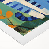 Nursery Wall Art – Playful Blue Cat Illustration for Kids' Room