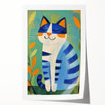 Nursery Wall Art – Playful Blue Cat Illustration for Kids' Room
