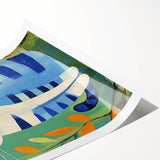 Nursery Wall Art – Playful Blue Cat Illustration for Kids' Room