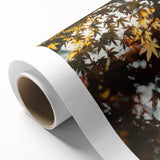 Art deco poster depicting an autumnal scene with orange and brown hues on rolled canvas, ideal for nursery wall art.